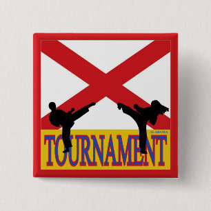 Bóton Quadrado 5.08cm Pin do competiam de Alabama