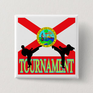 Bóton Quadrado 5.08cm Pin do competiam de Florida