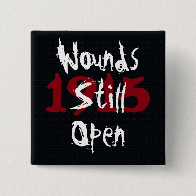 Bóton Quadrado 5.08cm Pin do Genocídio Armênio (Frente)