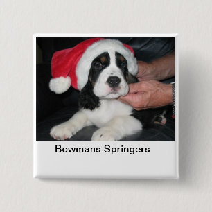 Bóton Quadrado 5.08cm Pin do papai noel de Springer