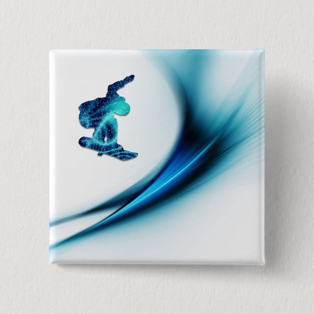 Bóton Quadrado 5.08cm Pin do quadrado do design do Snowboard (Frente)