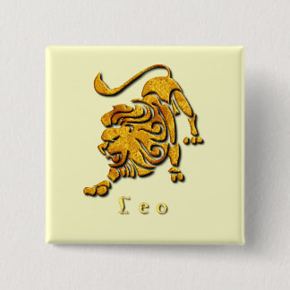 Bóton Quadrado 5.08cm Pin do quadrado do sinal de Leo