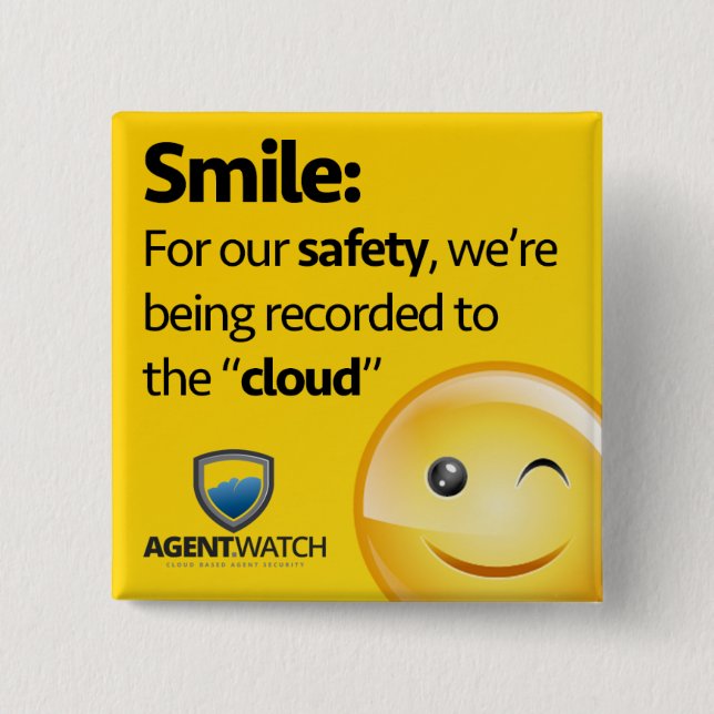 Bóton Quadrado 5.08cm Pin do relógio do agente (Frente)