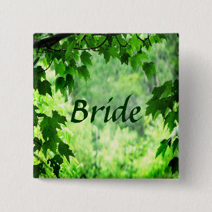 Bóton Quadrado 5.08cm Pin nupcial do casamento frondoso