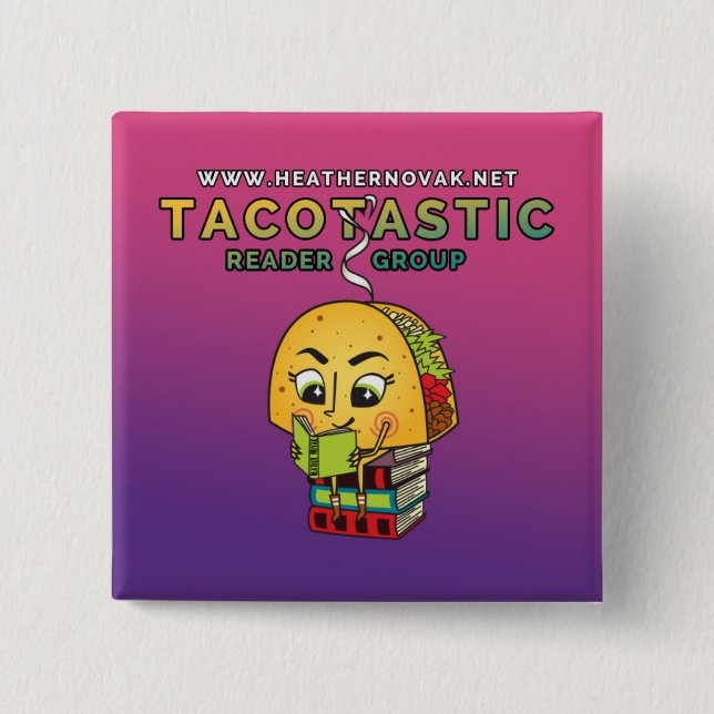 Bóton Quadrado 5.08cm Pin oficial do leitor de Novak da urze! (Frente)