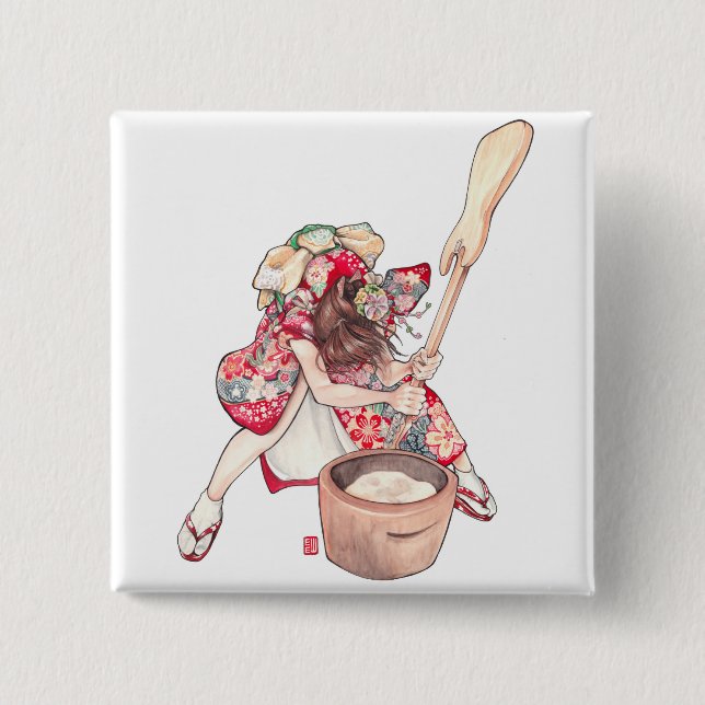 Bóton Quadrado 5.08cm "Pin original de chamada da divisão da Erica de (Frente)