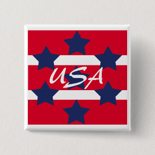 Bóton Quadrado 5.08cm Pin patriótico quadrado