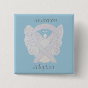 Bóton Quadrado 5.08cm Pin Personalizado da Fita Branca do Anjo de Sensib