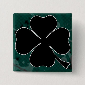 Bóton Quadrado 5.08cm Pin preto do trevo