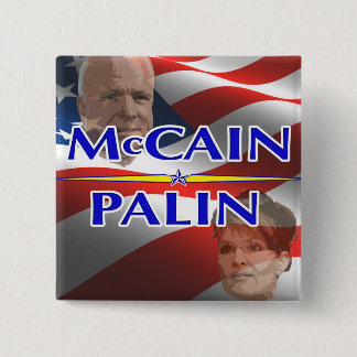Bóton Quadrado 5.08cm Pin quadrado de Mccain Palin