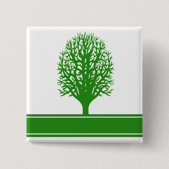 Bóton Quadrado 5.08cm Pin quadrado dos problemas ambientais (Frente)