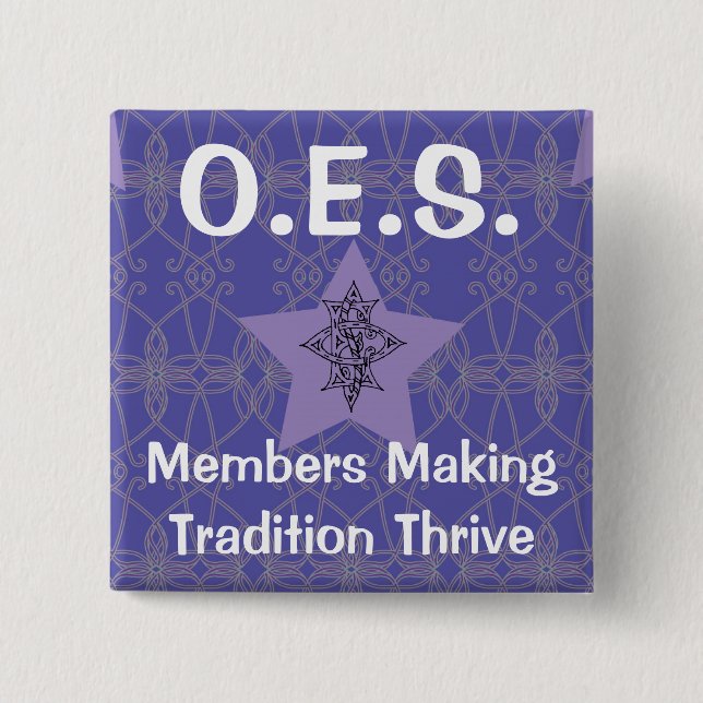 Bóton Quadrado 5.08cm Pin roxo da estrela oriental (Frente)