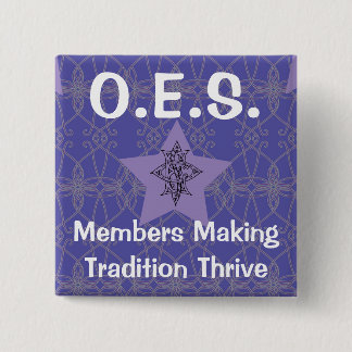 Bóton Quadrado 5.08cm Pin roxo da estrela oriental