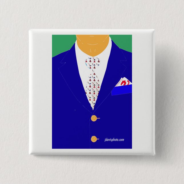 Bóton Quadrado 5.08cm Pin vermelho do dragão do Mah Jongg (Frente)