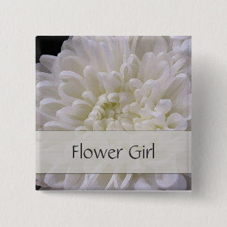 Bóton Quadrado 5.08cm Pin Wedding branco para o florista