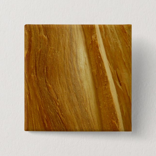 Bóton Quadrado 5.08cm Pine Wood II Faux Textura em madeira (Frente)
