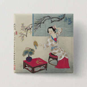 Bóton Quadrado 5.08cm Pingamento acima na manhã