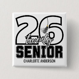 Bóton Quadrado 5.08cm Pingente de Formatura da Turma de 2026