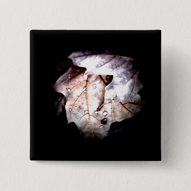 Bóton Quadrado 5.08cm Pingos de chuva do outono 1 botão (Frente)