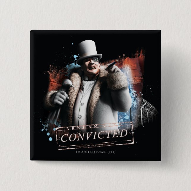 Bóton Quadrado 5.08cm Pinguim - Condenado (Frente)