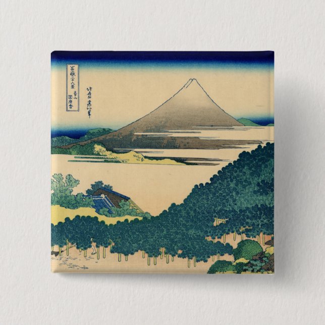 Bóton Quadrado 5.08cm Pinho do coxim em Aoyama (Frente)