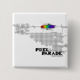 Bóton Quadrado 5.08cm Pino "análogo" da parada do pixel