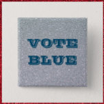 Bóton Quadrado 5.08cm Pino azul (botão da lapela)<br><div class="desc">Mostre seu apoio para o bilhete Democrata com este botão/pino de lapela patriótico.</div>