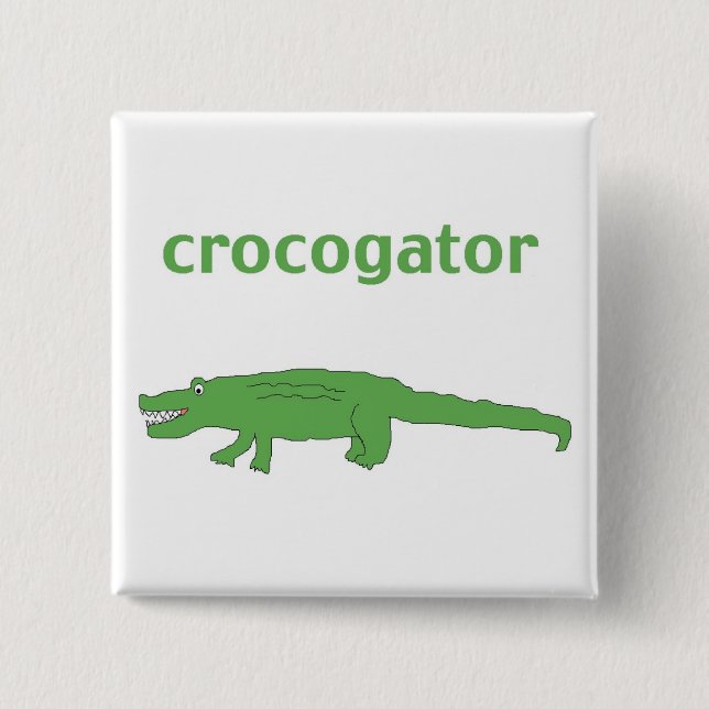 Bóton Quadrado 5.08cm Pino crocodilo (Frente)