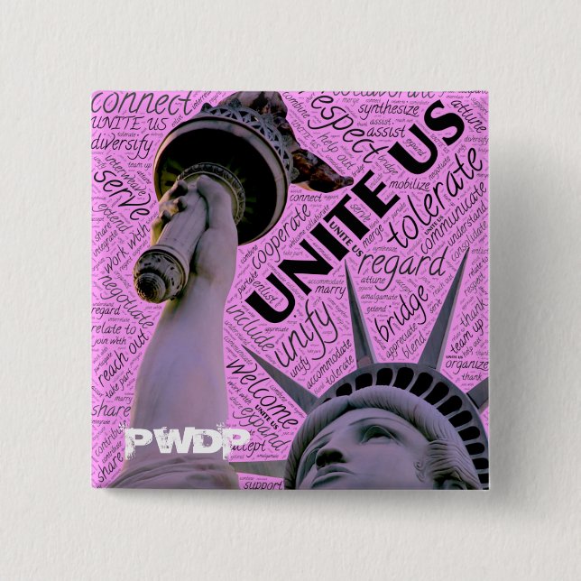 Bóton Quadrado 5.08cm Pino da liberdade de PWDP (Frente)