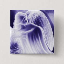 Bóton Quadrado 5.08cm Pino da Moda do Anjo Majestoso Azul