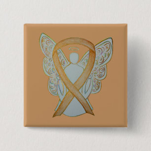 Bóton Quadrado 5.08cm Pino de Arte Personalizada Anjo da Faixa de Sensib