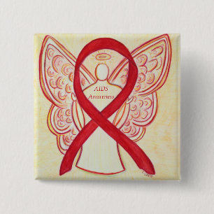 Bóton Quadrado 5.08cm Pino de Arte Personalizada do Anjo da Fita de Sens