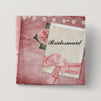 Bóton Quadrado 5.08cm Pino de Bridesmaid da Vintage