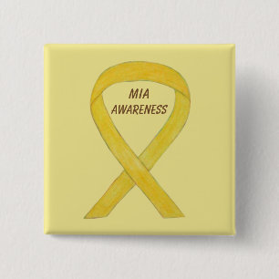 Bóton Quadrado 5.08cm Pino de Fita de Consciência Ausente em Ação (MI