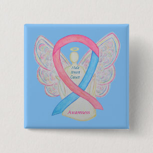 Bóton Quadrado 5.08cm Pino de Fita de Sensibilização do Anjo do Cancer