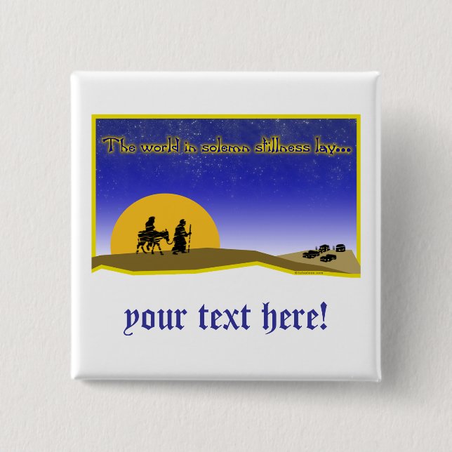 Bóton Quadrado 5.08cm Pino de inclinação solene (Frente)