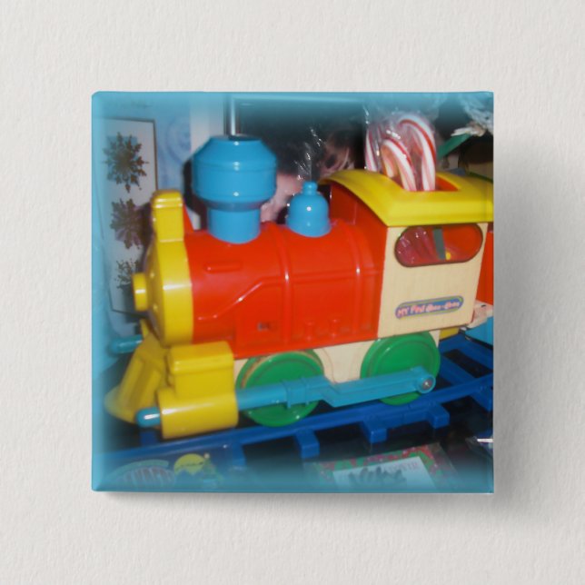 Bóton Quadrado 5.08cm Pino de Natal do Botão Quadrado do Comboio de Féri (Frente)