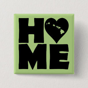 Bóton Quadrado 5.08cm Pino do Botão do Estado do Coração do Havaí Ho