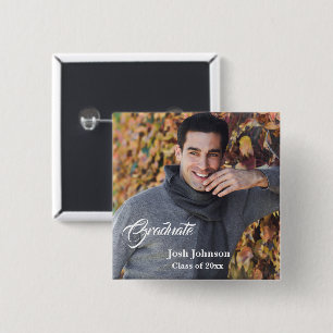 Bóton Quadrado 5.08cm Pino do botão do formando