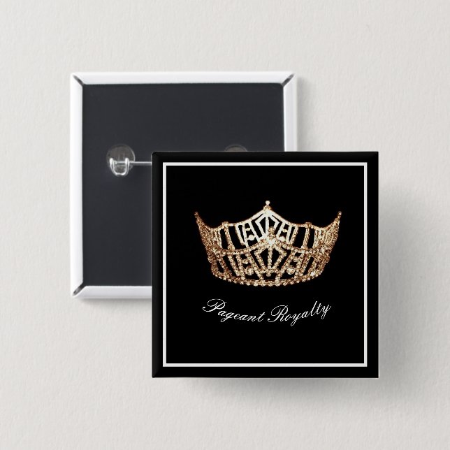 Bóton Quadrado 5.08cm Pino do Botão Pageant (Frente & Verso)