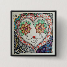 Pino do coração (quadrado de 2 polegadas)