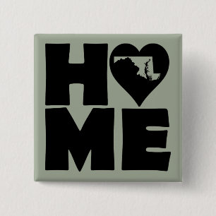 Bóton Quadrado 5.08cm Pino do Crachá do Botão de Estado do Coração do Ma