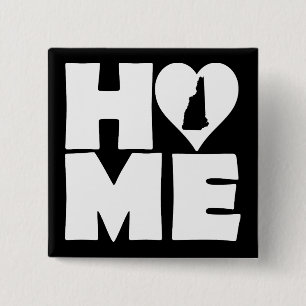 Bóton Quadrado 5.08cm Pino do Crachá do Botão do Coração de New Hampshir