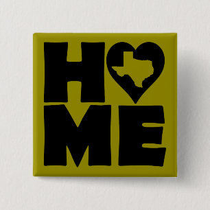 Bóton Quadrado 5.08cm Pino do Crachá do Botão do Estado do Coração do Te