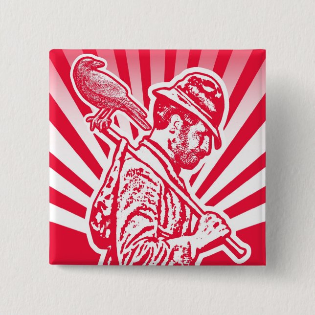 Bóton Quadrado 5.08cm pino do nefera (Frente)