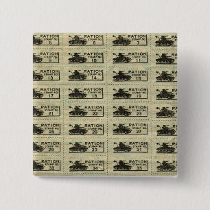 Bóton Quadrado 5.08cm Pino do selo da ração da guerra