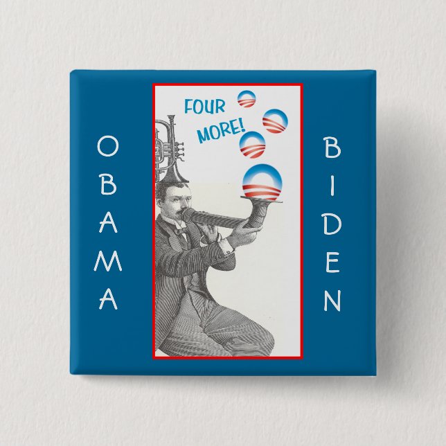 Bóton Quadrado 5.08cm Pino engraçado de Obama Biden (Frente)