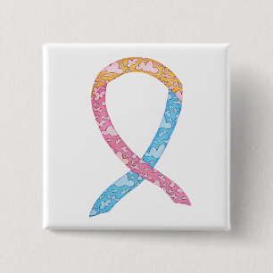 Bóton Quadrado 5.08cm Pino Personalizado CDH das Nuvens Rosa, Amarelo e