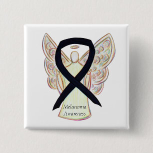Bóton Quadrado 5.08cm Pino Personalizado do Anjo da Fita de Sensibiliza