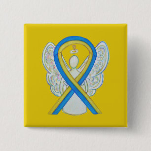 Bóton Quadrado 5.08cm Pino Personalizado do Anjo de Consciência da Fita